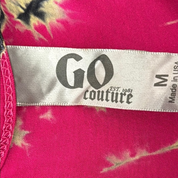 Go Couture Vibrant Pink Tie-Dye Dress, medium; made in USA - Picture 2 of 8